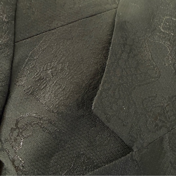 VINTAGE 1990’s BAZAR CHRISTIAN LACROIX BLACK METALLIC PRINT BUTTON UP BLAZER - Picture 10 of 15